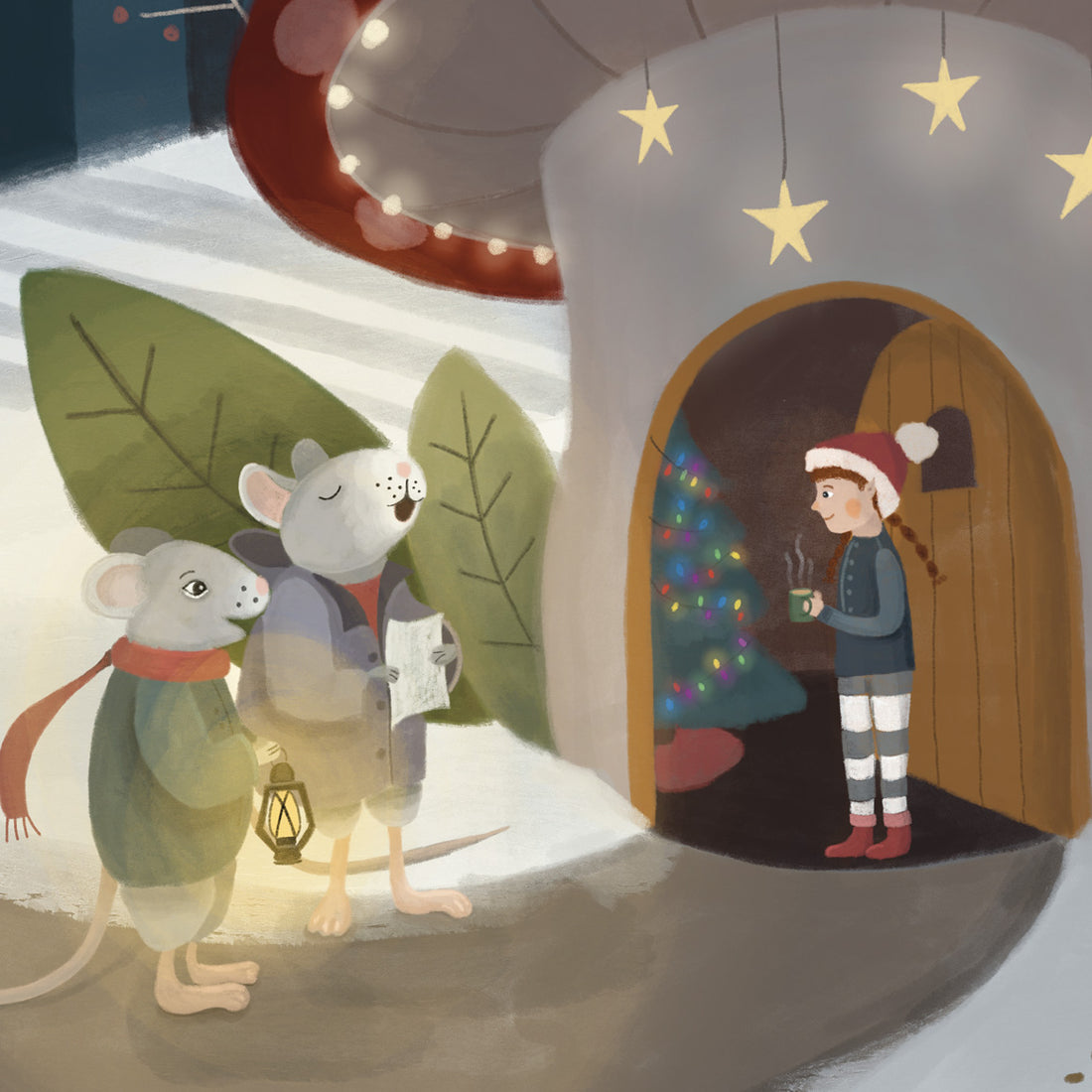 Finished Holiday Mushroom Art