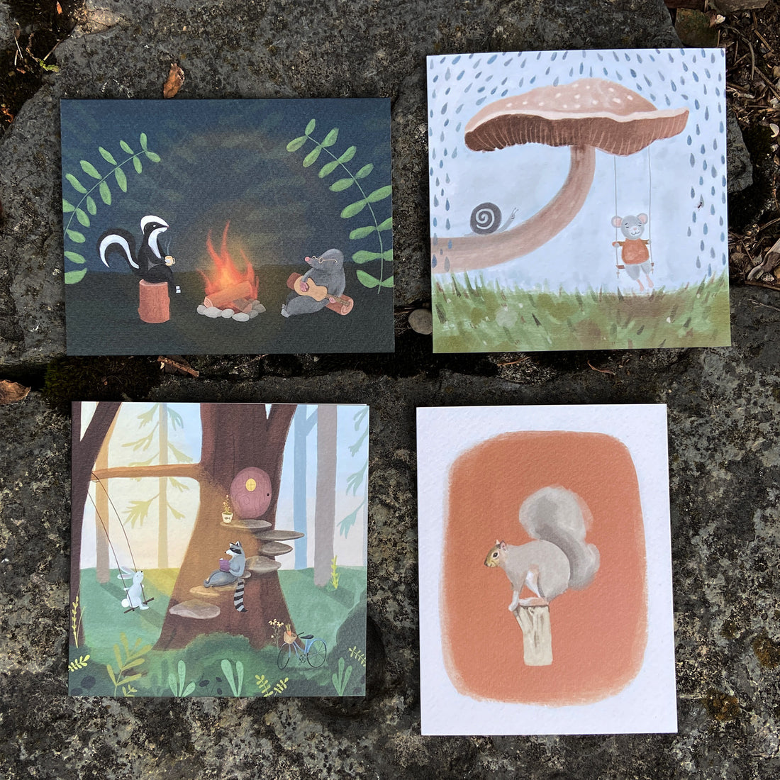 New Woodland Animal Greeting Cards in My Shop