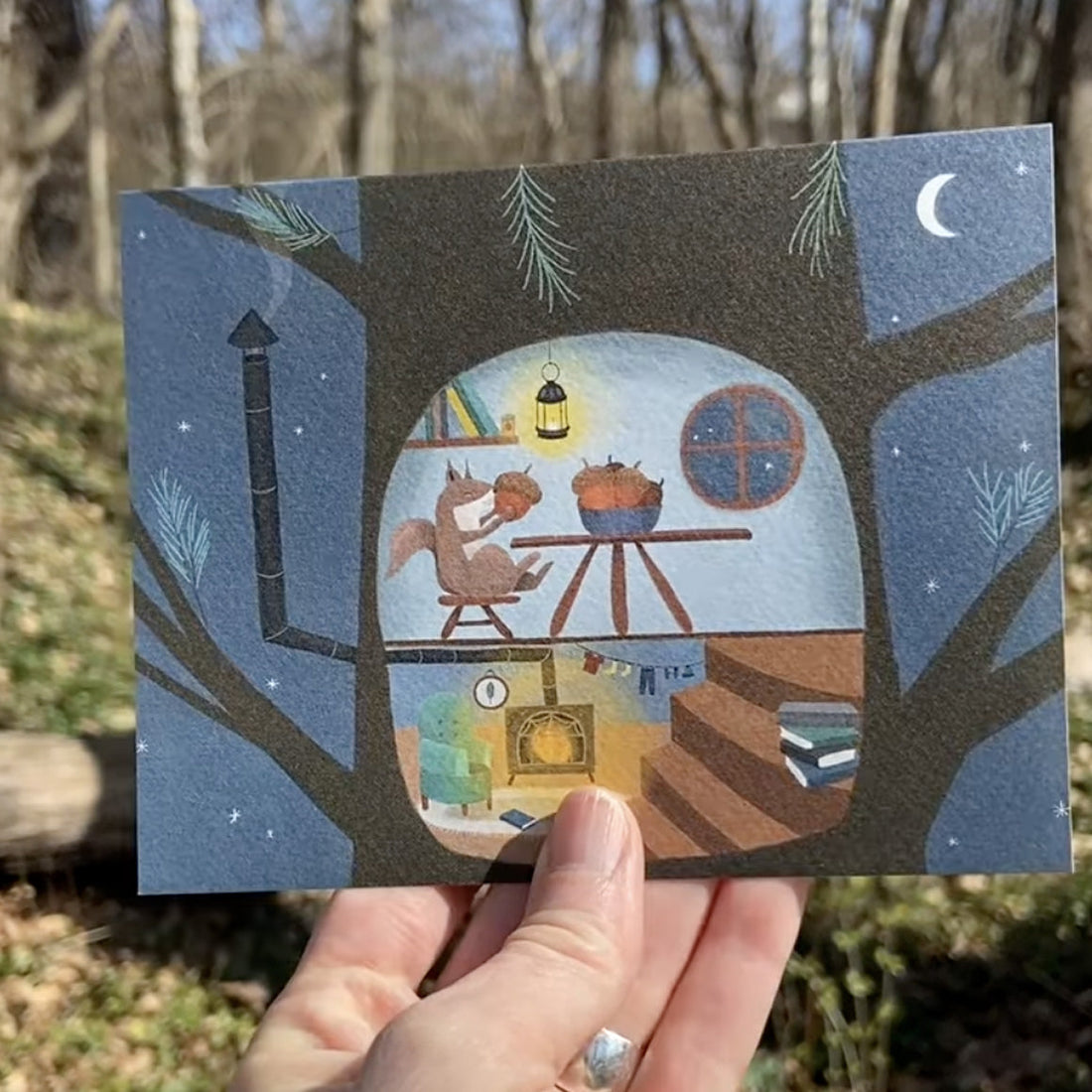 Cozy Squirrel Greeting Card