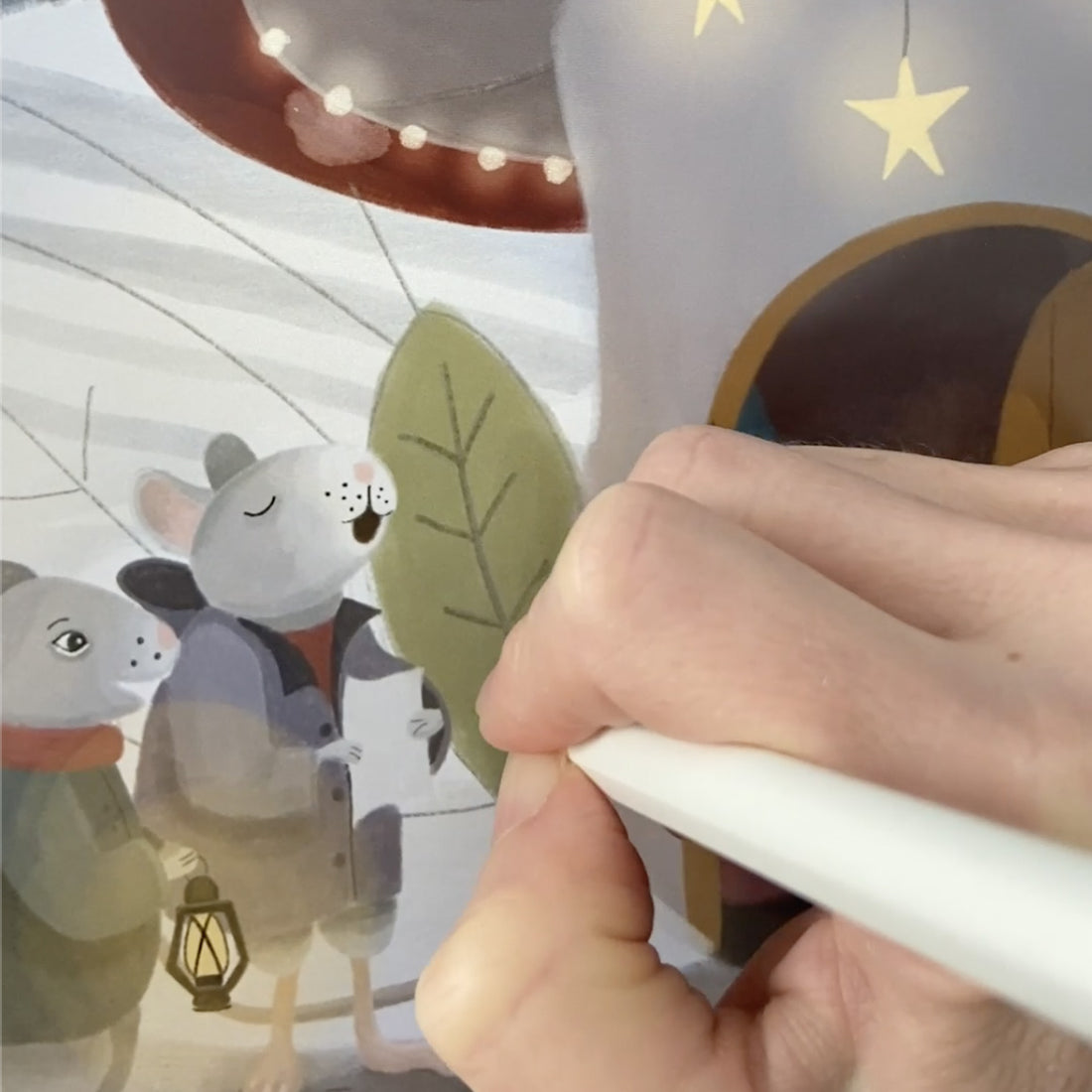 Holiday Mushroom Art Process