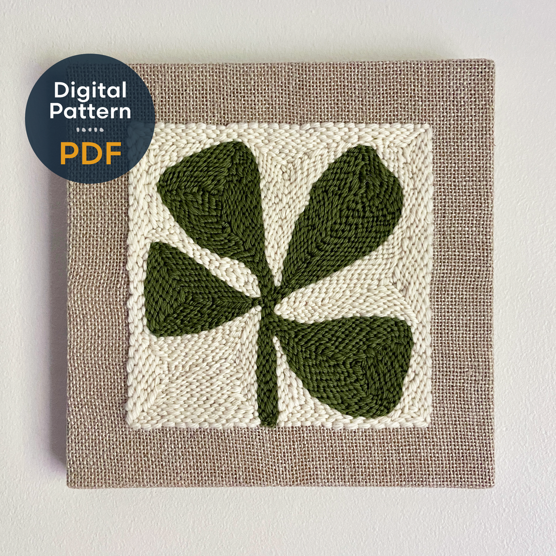 Punch Needle Pattern: Green Abstract Botanical