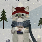 Close up of a cozy cat greeting card
