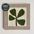 Green Abstract Botanical Punch Needle Pattern