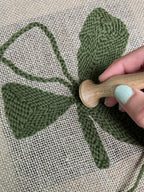 Green Abstract Botanical Punch Needle Pattern