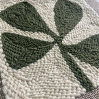 Green Abstract Botanical Punch Needle Pattern