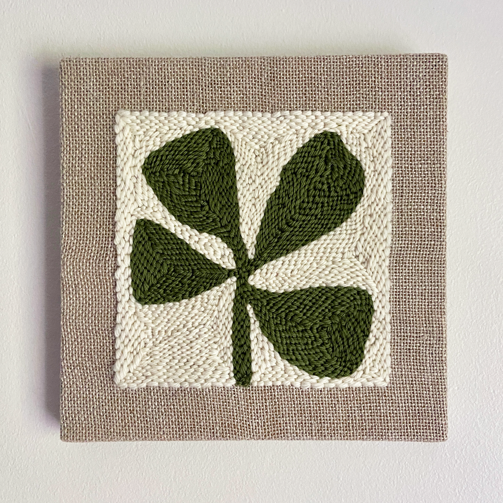 Green Abstract Botanical Textile Art