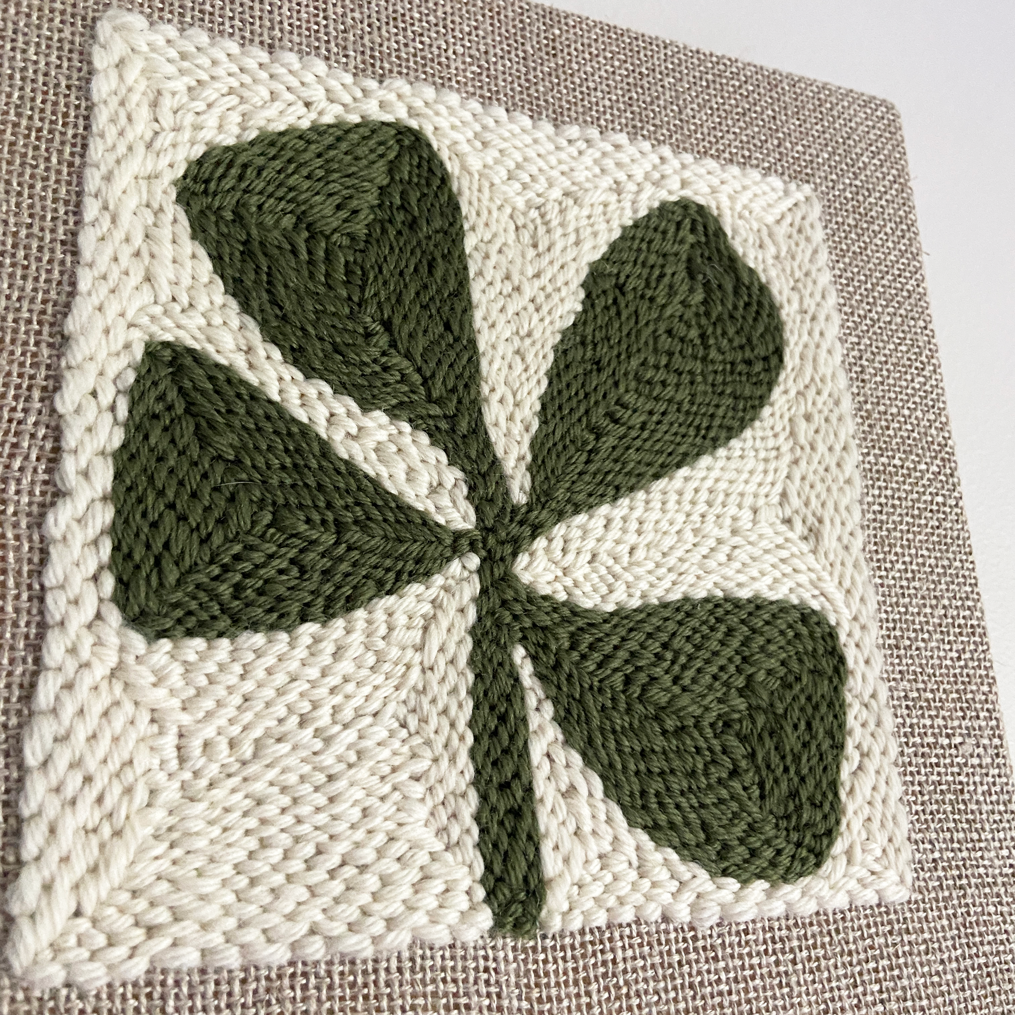Green Abstract Botanical Textile Art